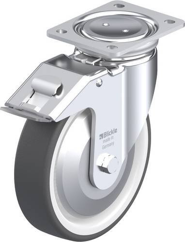 Blickle LUH-POTH 200R-FI-FA Lenkrolle mit Feststeller in Silber, Rad-Durchmesser: 20 cm, Tragfähigkeit: 600 kg - Bild 1