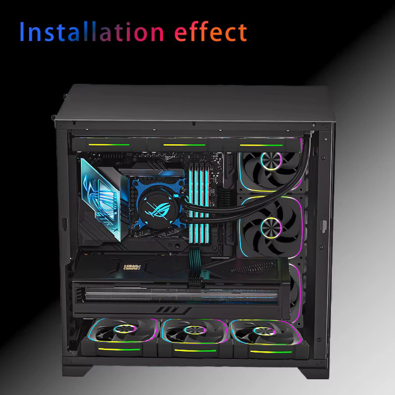 CX FUTRUE Gehäuselüfter mit ARGB-Beleuchtung in Schwarz, 120mm PWM Lüfter für deinen PC-Build - Bild 5