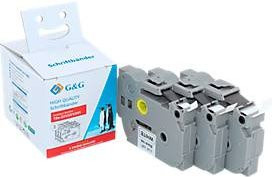 3er-Set kompatible Schriftbänder für Brother TZe-221, TZe-231 und TZe-241 in Weiß und Schwarz, Länge: 8 m, Breite: 9 mm, 12 mm und 18 mm - Bild 1