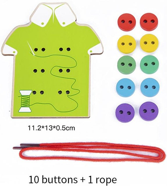 Fashnics Kinderspielzeug zum Auffädeln Holz, Montessori, Lernhilfe - Bild 1