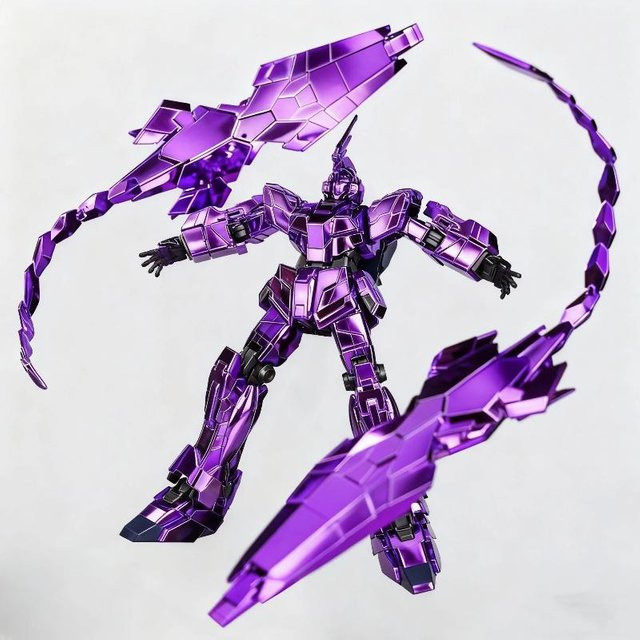 Xingdong Hg 1/144 Verchromte Phönix-Einheit 3 Einhorn-Modus Bausatz Actionfiguren violett - Bild 1