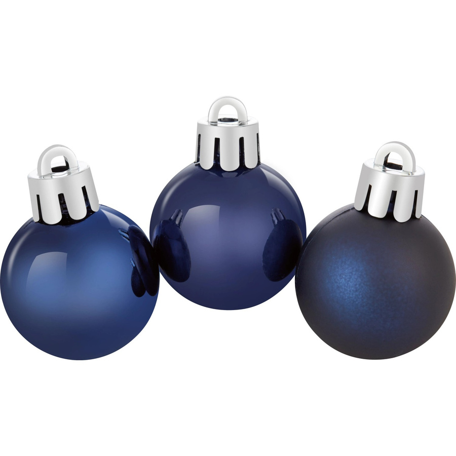 OBI Weihnachtskugeln aus Kunststoff in Blau, 9 Stück, Durchmesser: 3 cm - Bild 2