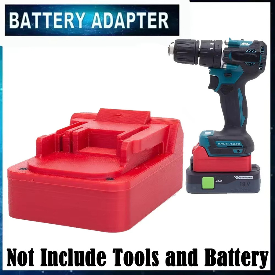 Festool Batterieadapter für 18V Lithium-Akkus zur Nutzung mit Makita 18V Elektrowerkzeugen, kabelloser Konverter in Rot - Bild 2