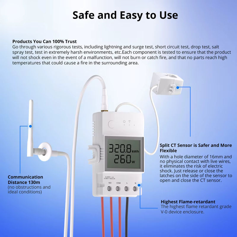 SONOFF POWCT Ring Smart Power Meter mit ESP32 Chip, berührungsloser CT 100A Energiemonitor und Schützsteuerung, kompatibel mit Alexa und IFTTT, Weiß - Bild 3
