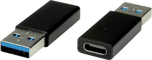 Value USB 3.2 Gen 1 Adapter USB-A Stecker auf USB-C Buchse Schwarz - Bild 1