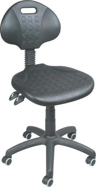 BRB 57154 Arbeitsdrehstuhl in Schwarz mit Polyurethanschaum, Breite: 46 cm, Tiefe: 40 cm - Bild 1