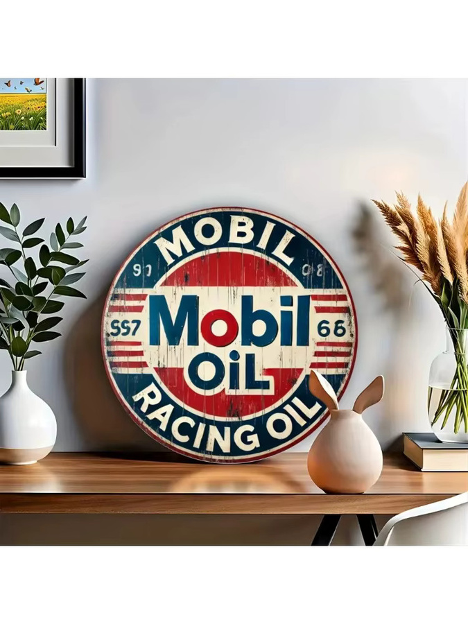 Mobil Racing Vintage Sign Set im Distressed-Look für deine Garage und Wandgestaltung - Bild 7
