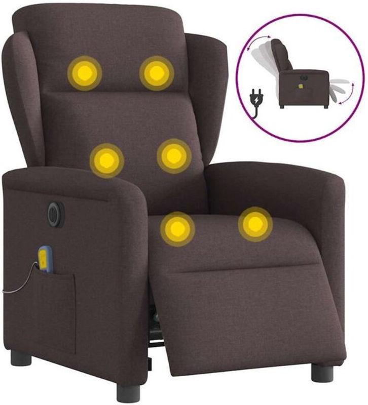 Elektrischer Massagesessel Relaxsessel von vidaxl in Braun aus Stoff - Bild 1