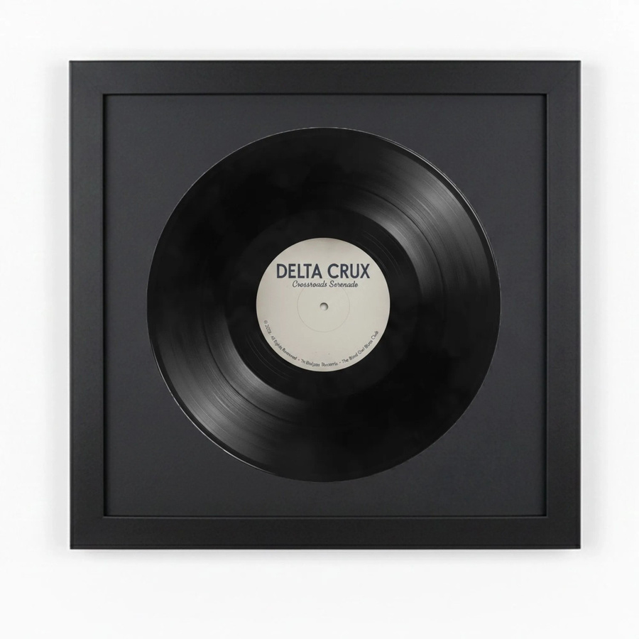 K-Möbel Schallplatten Rahmen Schwarz mit schwarzem Passepartout für deine Vinyl, B/T/H: 40 x 40 x 1 cm - Bild 2
