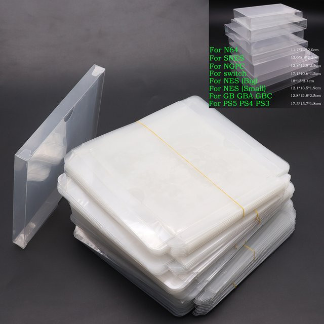TingDong Transparente PET-Spielbox aus Kunststoff für Nintendo N64 GB GBA GBC SNES NES und PlayStation PS2 PS3 PS4 PS5 Schutzabdeckung - Bild 1