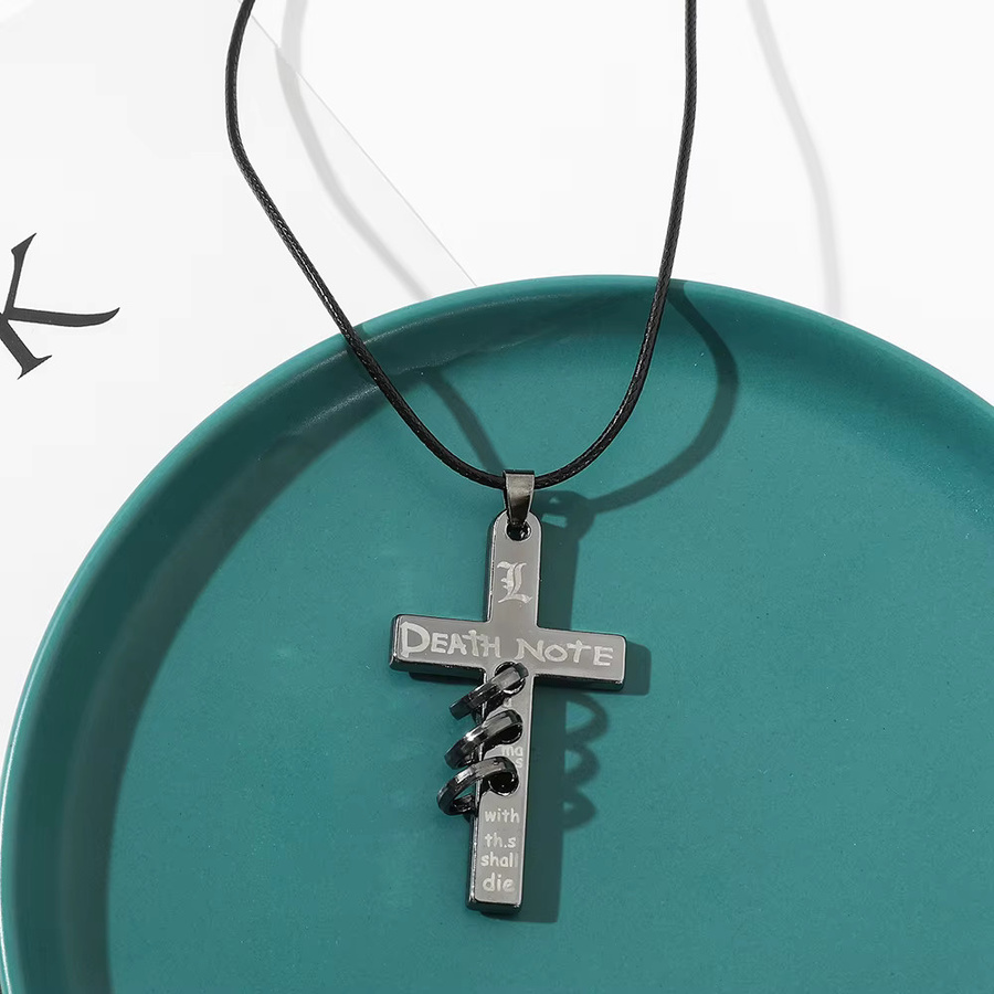 Bandai Kreuz-Anhänger Halskette, Silber, Unisex, Vintage - Bild 3