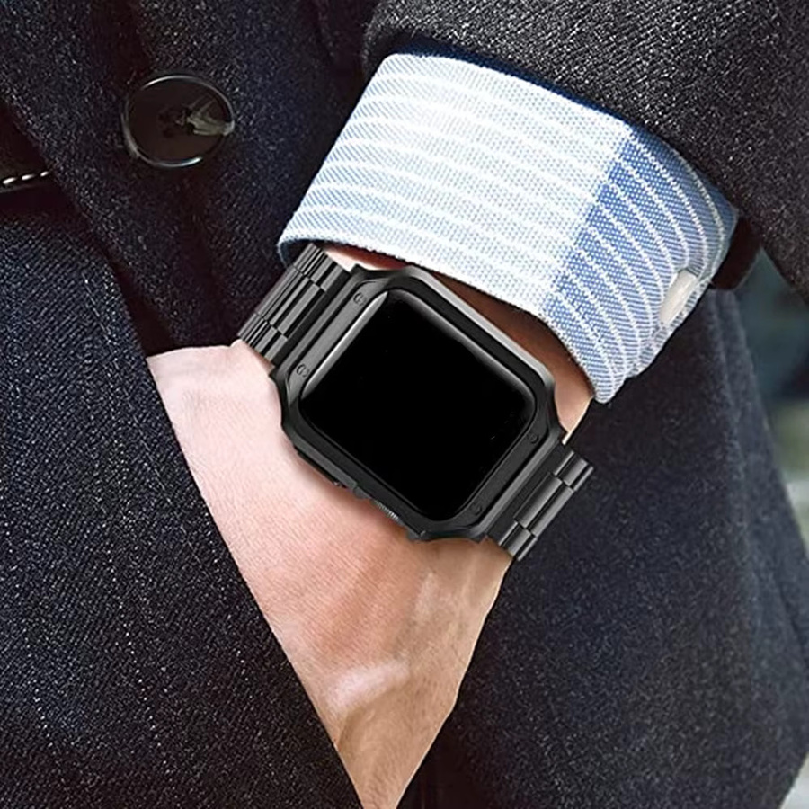 TINUORA Uhrenarmband Edelstahl, Schwarz, Unisex - Bild 2