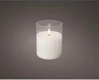 LUMINEO LED Stumpenkerze Weiß mit Timer und Flackereffekt, Durchmesser: 10 cm, Höhe: 12,5 cm - Bild 1