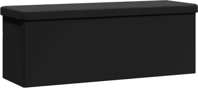 vidaXL Sitzbank mit Stauraum aus schwarzem Kunstleder, faltbar, B/T/H: 110 x 38 x 38 cm - Bild 1