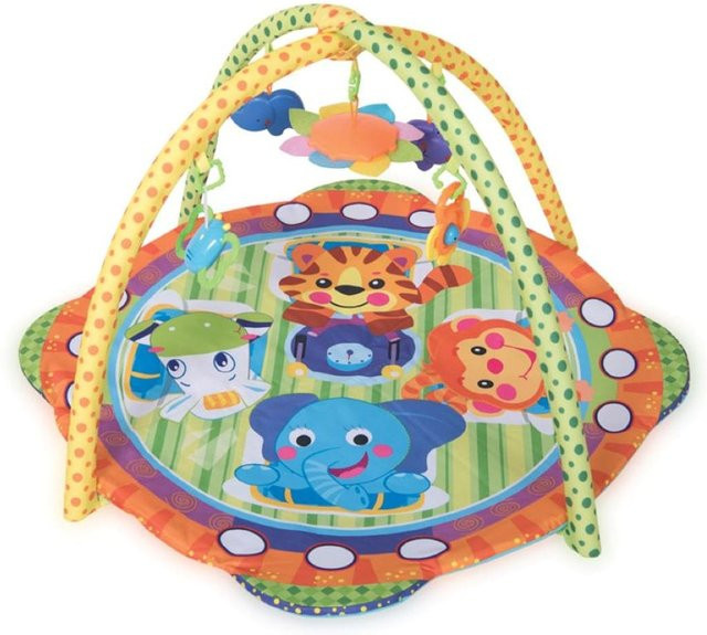 Lorelli Safari Spielbogen Krabbeldecke mit Spiegel und Rassel orange - Bild 1