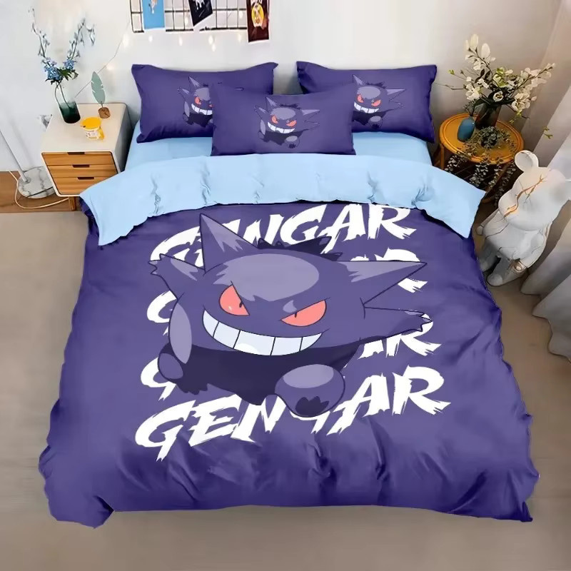 Gengar Bettwäsche-Set mit 3D Cartoon-Digitaldruck für Kinder und Jugendliche - Bild 1