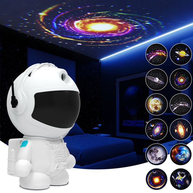 Leclstar Galaxy Projektor Sternenhimmel mit 360 Grad Drehung, Nachtlicht Planetariumslampe in Weiß, B/T/H: 12,5 x 8,5 cm - Bild 1