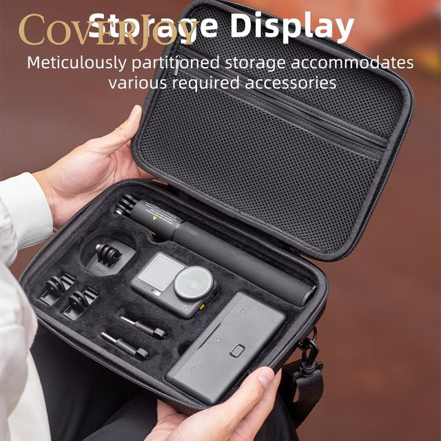CoverJoy Hartschalen-Tragetasche für DJI Osmo Action 6, stoßfeste Aufbewahrungstasche in Schwarz - Bild 1