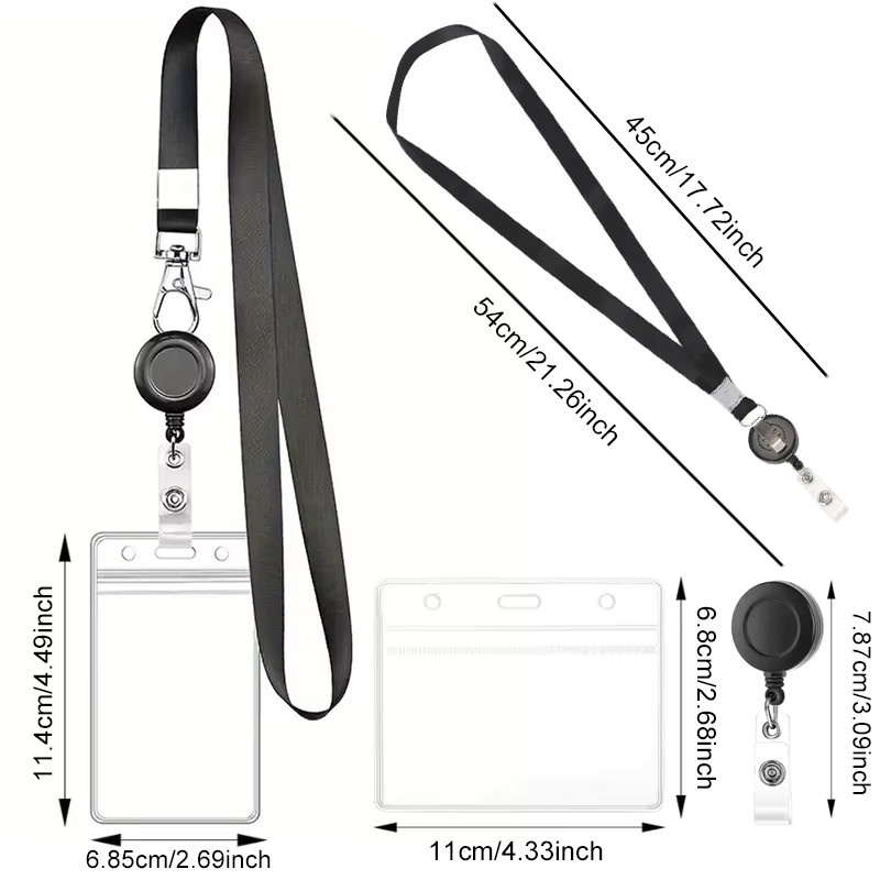 ZYF PVC Kartenhalter mit erweiterbarem Hängeseil, transparent, vertikale und horizontale Nutzung - Bild 6