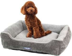 Wallace & Jones Hundebett DUNROBIN M in Grau mit rutschfester Unterseite und Schaumstofffüllung - Bild 1