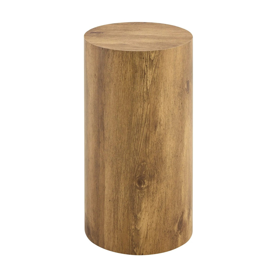 okwish Couchtisch mit rundem Design in Braun und Holzmaserung, B/T/H: 30 x 30 x 55 cm - Bild 2
