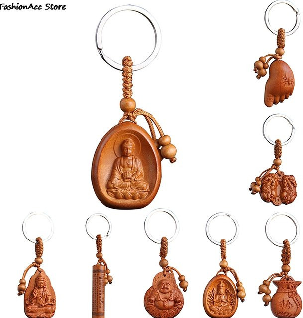 Velishy Anhänger Pfirsich Holz Carving Buddha - Bild 1