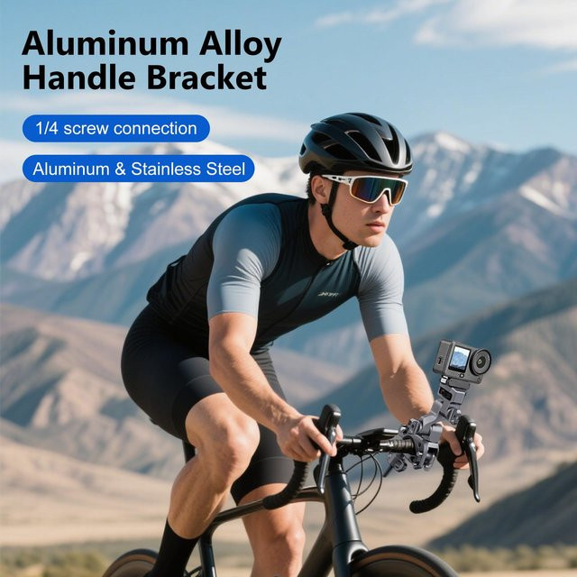 PULUZ Professionelle 3-Wege-Gimbal-Halterung für Motorräder und Fahrräder in Schwarz mit Anti-Shake-Funktion für Action-Kameras und Vlogging - Bild 1