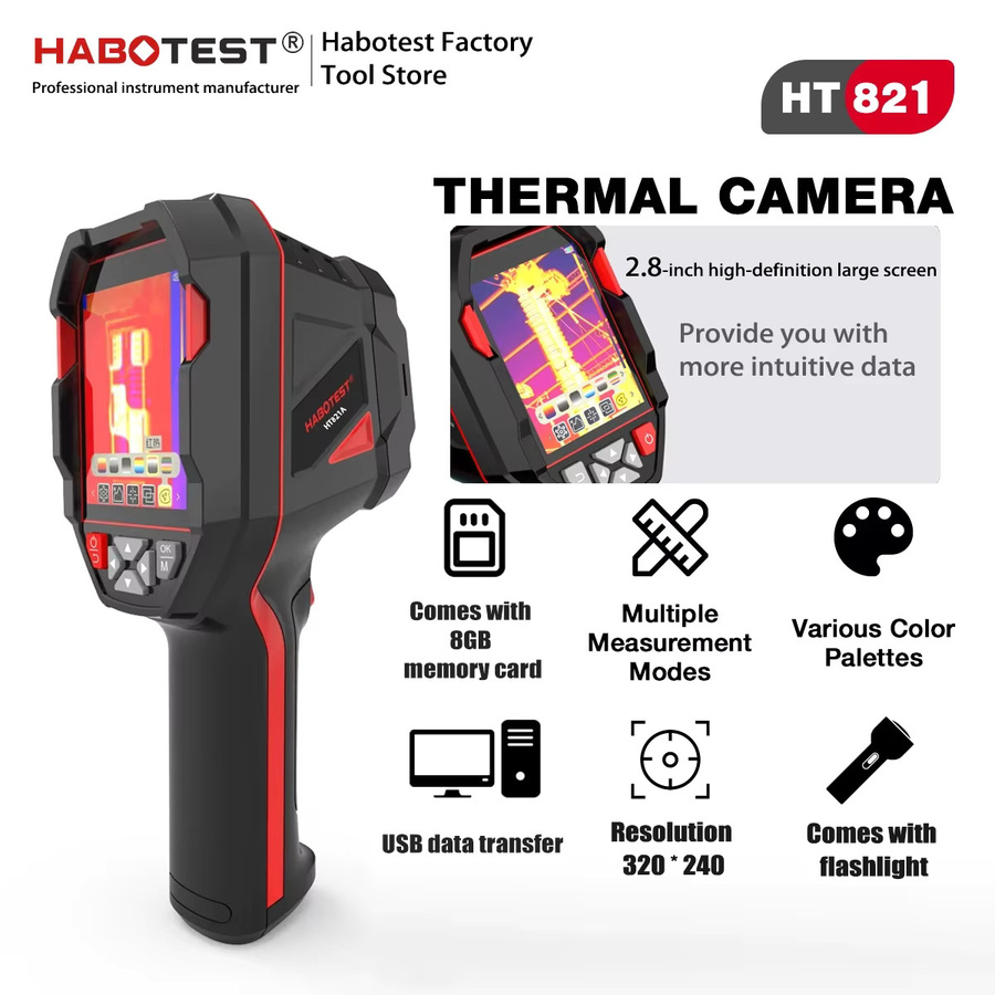 HABOTEST HT821 Wiederaufladbare Vollbereichs-Wärmebildkamera mit Messbereich von -20 ℃ bis 550 ℃, wasserdicht, staubdicht und sturzsicher handgehaltenes Wärmebildgerät - Bild 2