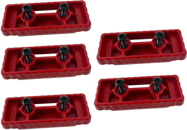 5-teiliges Set Befestigungsfüße für Packout-Systeme aus Kunststoff in Rot mit Schrauben und Kleber - Bild 1