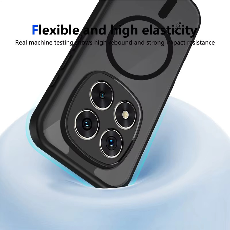 MagSafe Magnetische Handyhülle mit mattierten Kanten und durchscheinendem Design für Xiaomi Redmi Note 15 Pro, 14 Pro, 13, 15C, 15A in Schwarz und Transparent - Bild 5