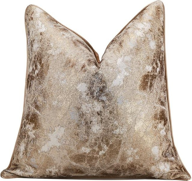 Luxus Jacquard Kissenbezug von JMG Clothing in Gold mit Streifen-Design, B/H: 45 x 45 cm - Bild 1
