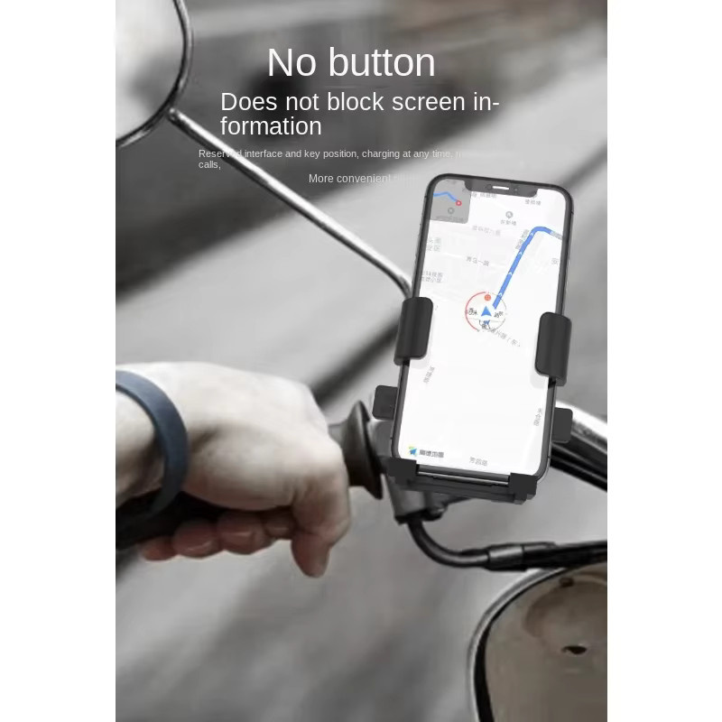 Stoßfester universeller Handyhalter für Motorrad, Auto und Fahrrad in Schwarz - Bild 3