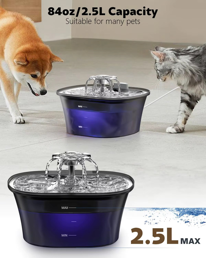 ZYfeeder Automatischer Smart Trinkbrunnen für Katze und Hund mit 2,5 l USB-Anschluss - Bild 2