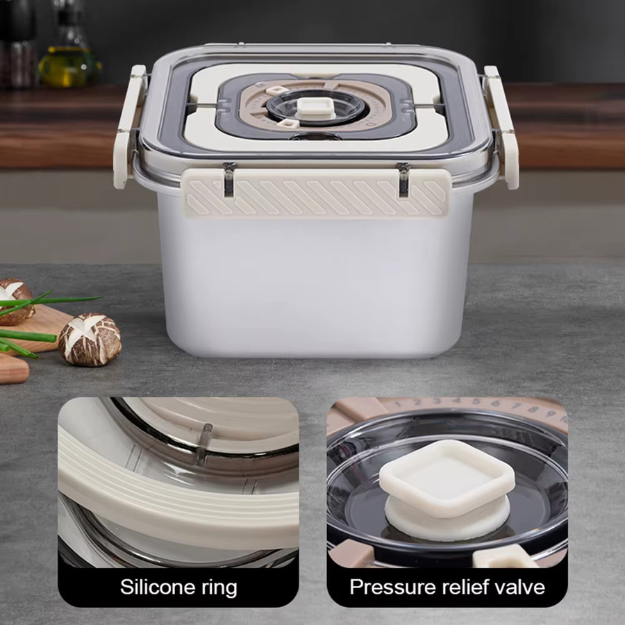 MTM Lunchbox aus 304 Edelstahl in Silber, tragbarer Frischhaltebehälter mit Clip, 1900 ml - Bild 4