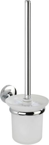 WENKO Wand-WC-Garnitur Cuba aus Zinkdruckguss und Glas in Silberfarben, B/T/H: 35,0 x 15,0 x 11,5 cm - Bild 1
