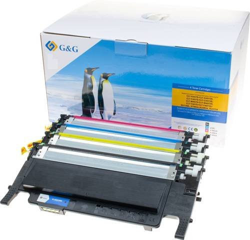 G&G Toner Kombi-Pack kompatibel mit Samsung CLT-P4072C, CLT-K4072S, CLT-C4072S, CLT-M4072S, CLT-Y4072S in Schwarz, Cyan, Magenta und Pink - Bild 1