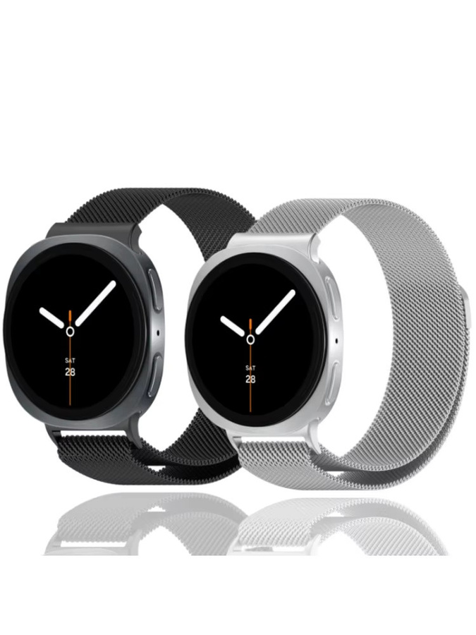 JBAILI Uhrenarmband Edelstahl, Milanese Loop, Schwarz, Samsung Galaxy Watch 8/8 Classic - Bild 4