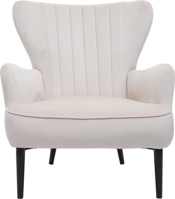 MCW Lounge-Sessel K37 Polstersessel aus Samt in Beige - Bild 1