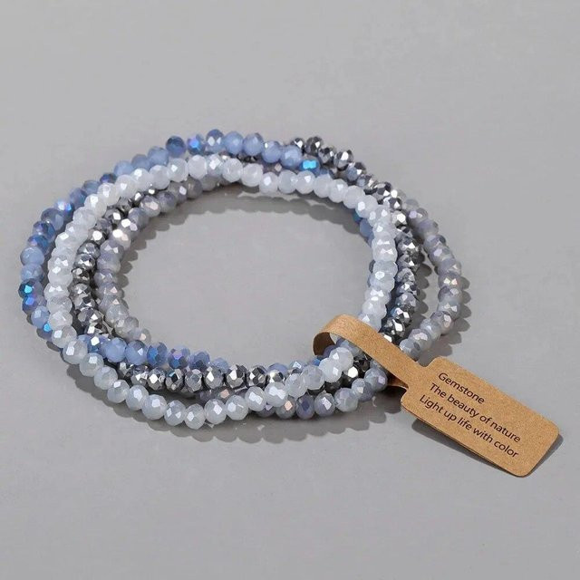 4-teiliges Set Armband, Glasperlen, mehrfarbig, Damen - Bild 1