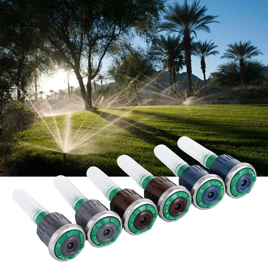 2er-Set 360 Grad verstellbarer Pop-Up-Sprinklerkopf für Garten und Rasen, Schwenk-Sprinklerdüse in Orange und Grau, Reichweite 1,5–11 m - Bild 4