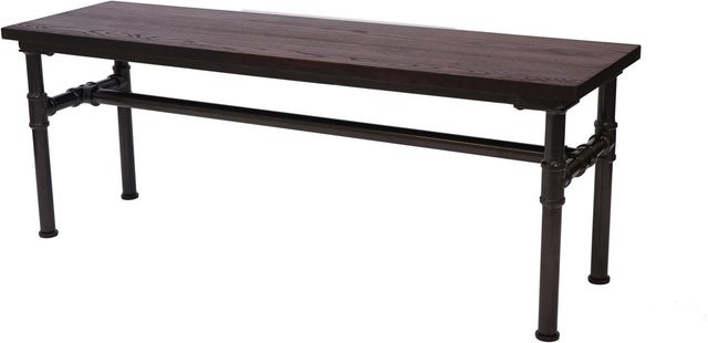 PROREGAL Sitzbank aus Ulmenholz im Industriedesign, Farbe Braun, H x B x T: 45 x 120 x 35 cm - Bild 1