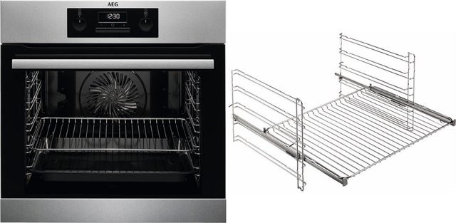 AEG Einbaubackofen BGH33101BA in Edelstahl/Cleansteel mit Pizza-Stufe, 71 l, Breite: 59,5 cm, Energieklasse A - Bild 1