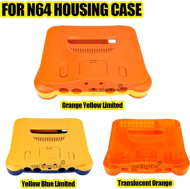 MBCHIPSTAR Ersatzgehäuse für N64 in Orange Gelb, transluzentes Retro-Shell-Gehäuse für Gaming-Zubehör - Bild 1