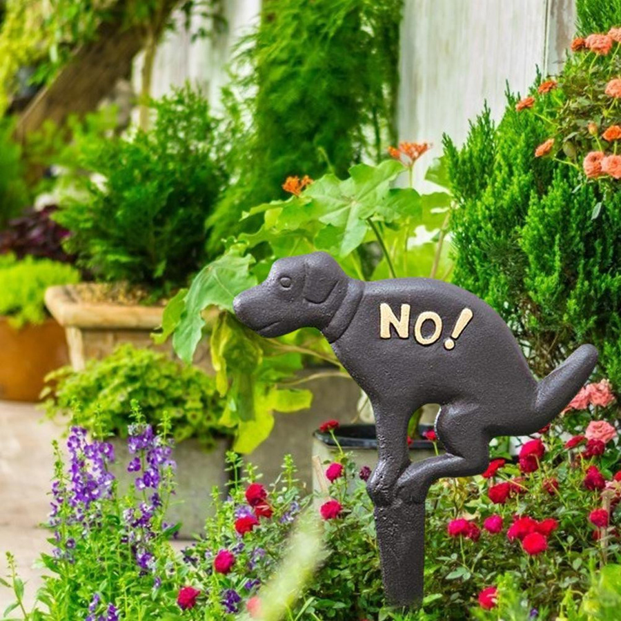 Dekorativer Gartenstecker Hundewelpe von Fishine in Schwarz aus Gusseisen, Höhe: 27 cm, Breite: 20 cm - Bild 3