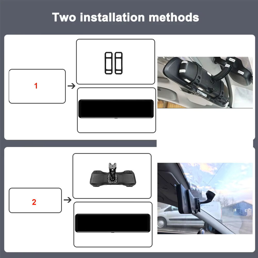 HGDO M420 Rückspiegel Dashcam mit 4K Frontkamera und 2K Rückfahrkamera, Auto DVR Recorder mit WIFI und GPS, Schwarz - Bild 4