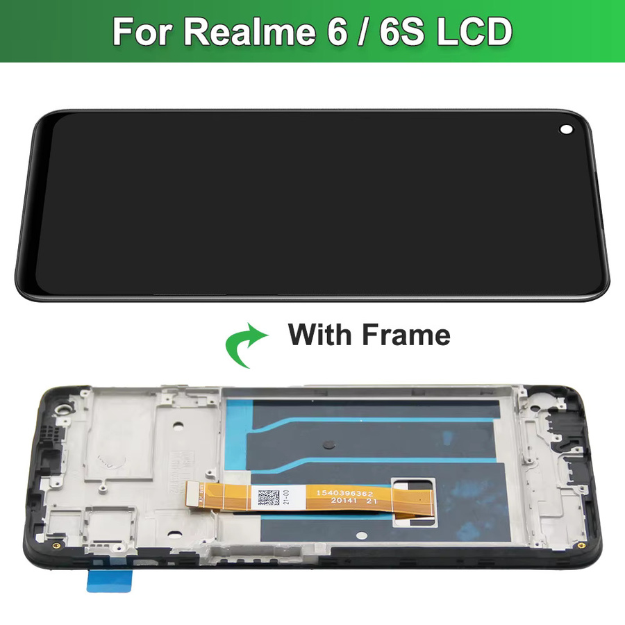 Oppo Realme 6 RMX 2001 Ersatz LCD-Display mit Touchscreen und Rahmenbaugruppe in Schwarz, 6,5 Zoll - Bild 2