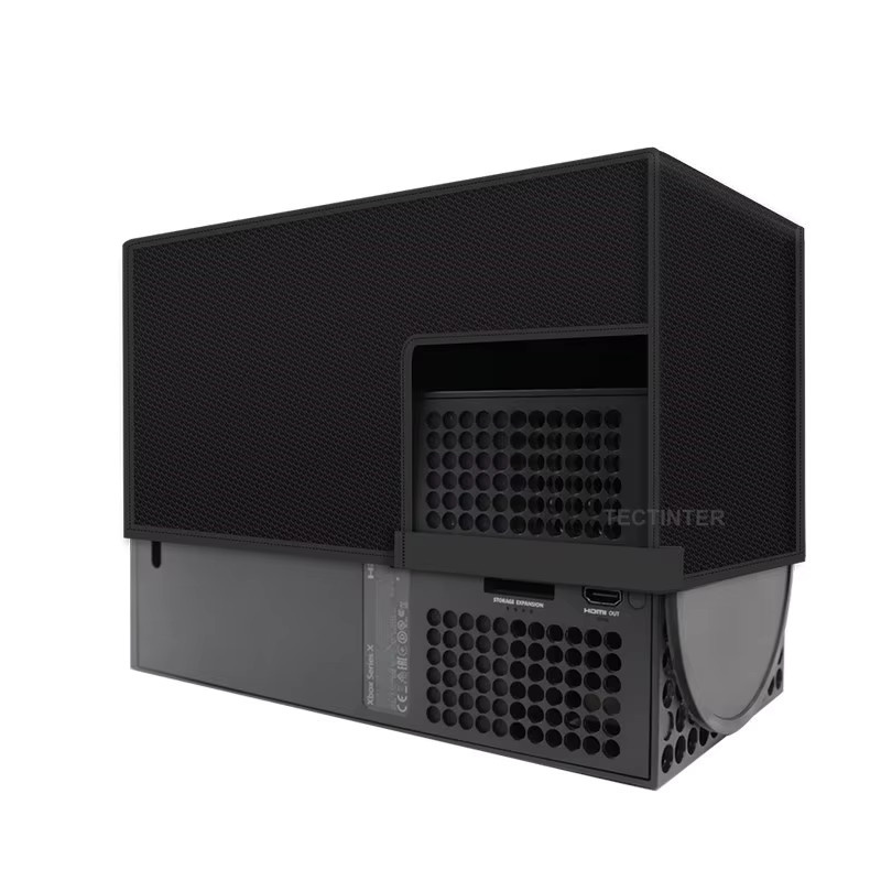 TECTINTER Staubdichte und kratzfeste Schutzhülle für Xbox Series X in Schwarz, vertikaler Sleeve Protector - Bild 6