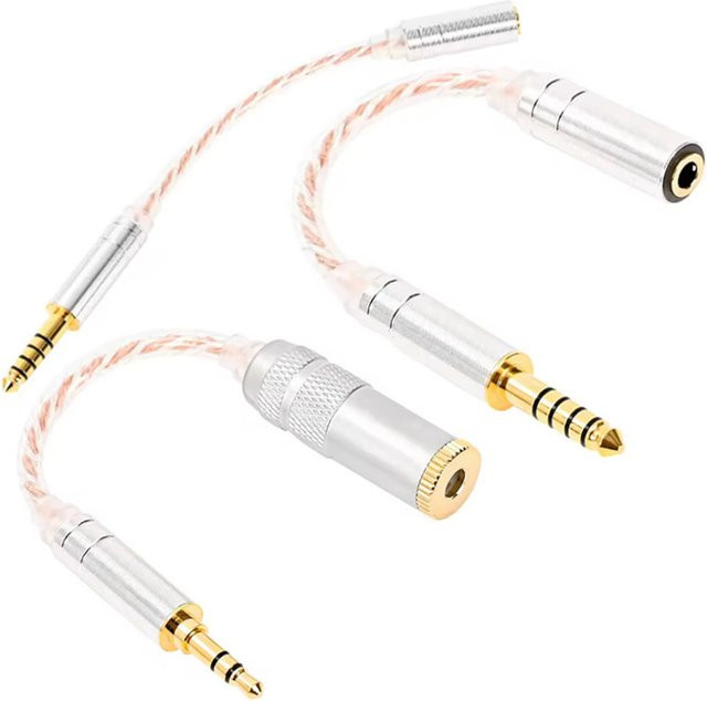 HiFiman Balanced Conversion Kabel Adapter für ZX300A in Silber mit 4,4 mm, 3,5 mm und 2,5 mm Stereo Anschlüssen - Bild 1