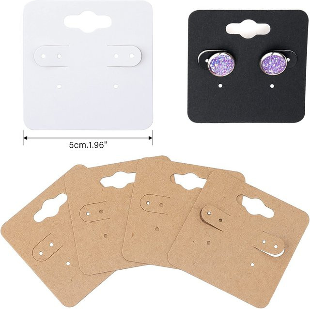 Aclovex Ohrringkarten aus Pappe für deine Schmuckverpackung, 50 Stück, B/H: 5 x 5 cm - Bild 1