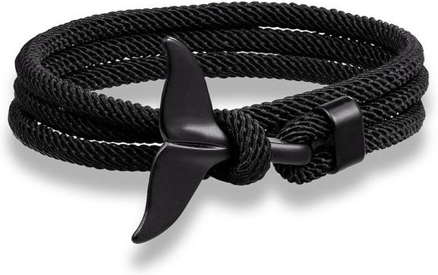 Armband, Mehrlagig, Seilkette, Anker Anhänger, Schwarz, Unisex - Bild 1